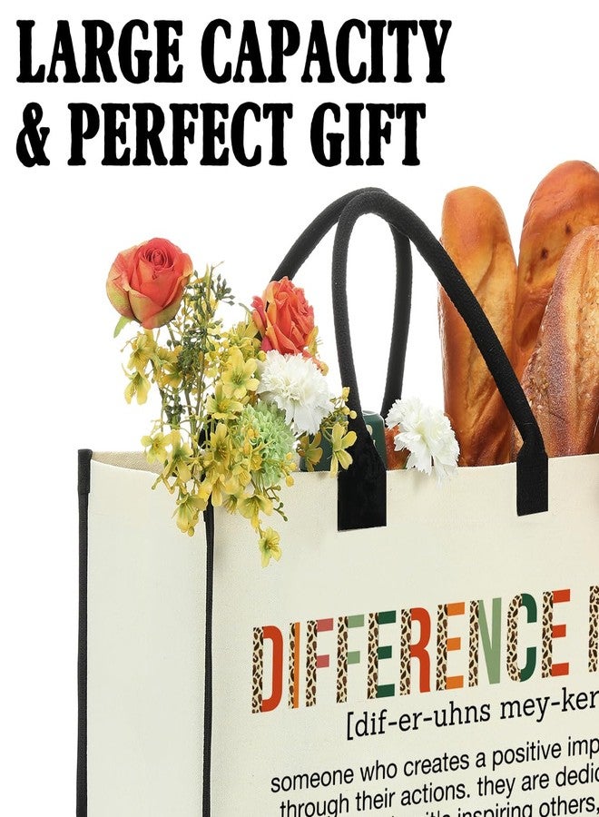 Nvhai Thank You Gifts for Women Boss Leader Coworker, Appreciation Gifts for Boss Lady Coworker Teacher Nurse Coach Retirement New Job Going Away, Difference Maker Definition Canvas Tote Bag for Women - Image 3