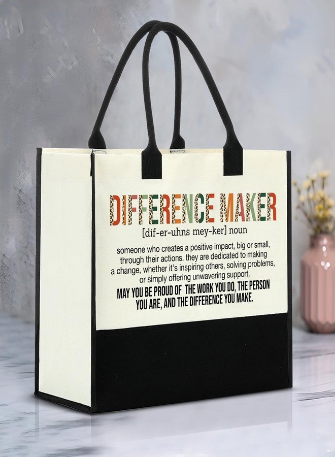 Nvhai Thank You Gifts for Women Boss Leader Coworker, Appreciation Gifts for Boss Lady Coworker Teacher Nurse Coach Retirement New Job Going Away, Difference Maker Definition Canvas Tote Bag for Women - Image 4