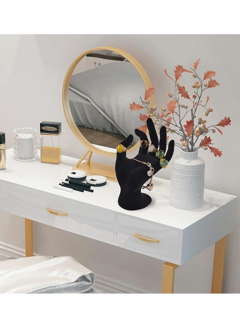 KASTWAVE Hand Jewelry Holder, Bracelet Ring Watch Jewelry Display Holder Stand, Jewelry Photo Props, Female Mannequin Hand for Home Organization, Home Decoration (7 x 3.5 Inch, Black Velour) - Image 4