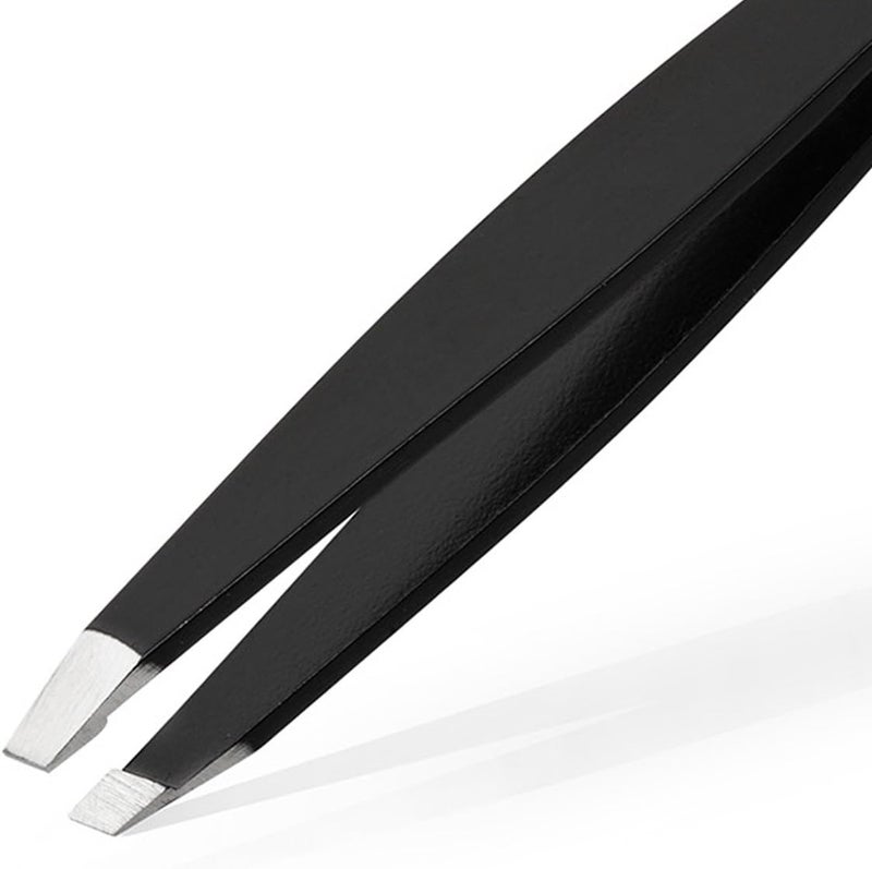 PREMYO Eyebrow Tweezers with Slanted Perfectly Aligned Tips Easy to Use Precision Plucking Stainless Steel - Image 3