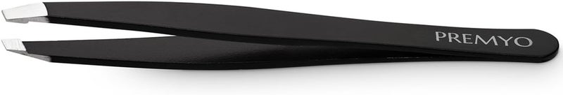 PREMYO Eyebrow Tweezers with Slanted Perfectly Aligned Tips Easy to Use Precision Plucking Stainless Steel - Image 4