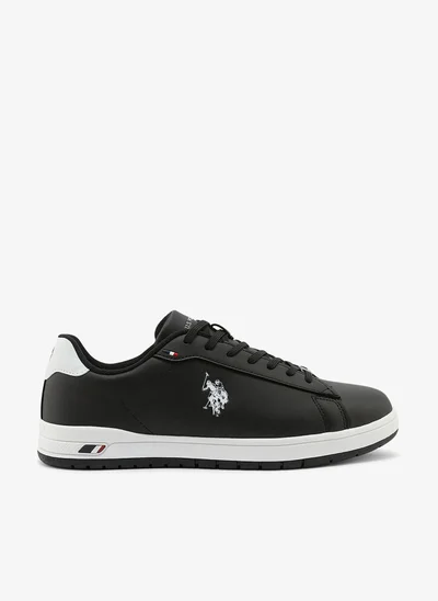 U.S. Polo Assn. Men's Black Sneakers - Classic Design with White Accents, Comfortable Casual Shoes for Everyday Style