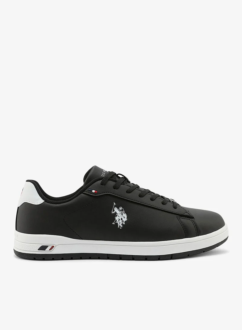 U.S. Polo Assn. Men's Black Sneakers - Classic Design with White Accents, Comfortable Casual Shoes for Everyday Style