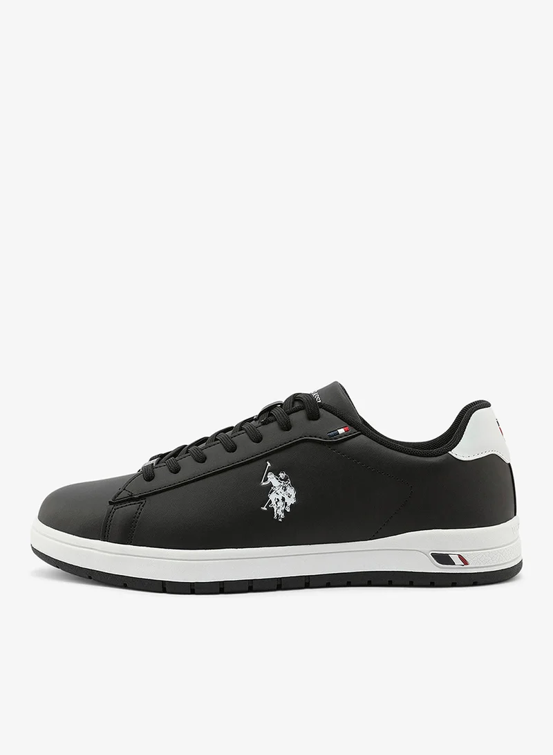 U.S. Polo Assn. black Men's Black Sneakers - Classic Design with White Accents, Comfortable Casual Shoes for Everyday Style for Men | Best Price UAE