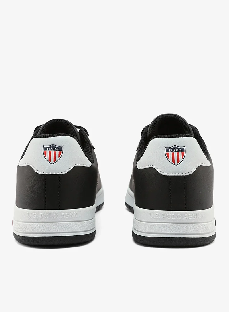 U.S. Polo Assn. black Men's Black Sneakers - Classic Design with White Accents, Comfortable Casual Shoes for Everyday Style for Men | Best Price UAE