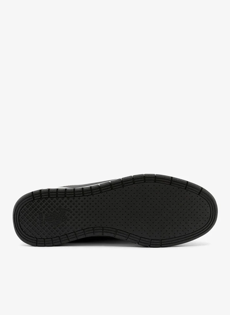 U.S. Polo Assn. black Men's Black Sneakers - Classic Design with White Accents, Comfortable Casual Shoes for Everyday Style for Men | Best Price UAE