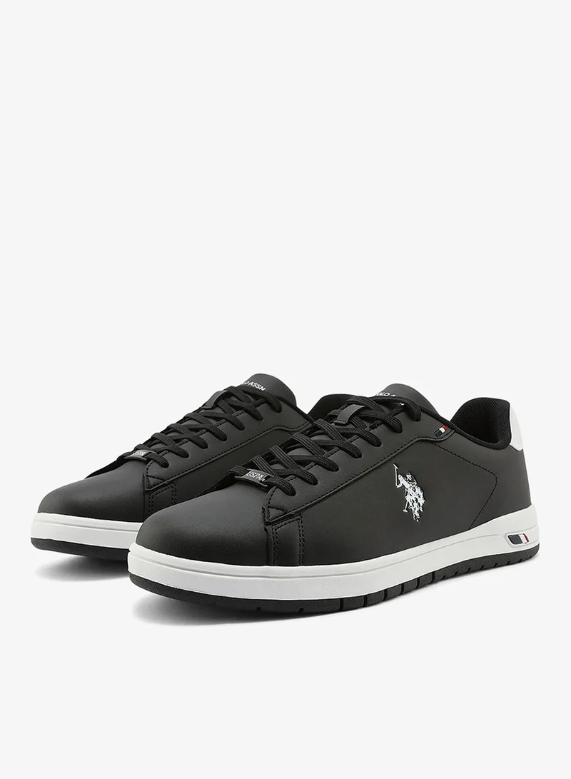 U.S. Polo Assn. black Men's Black Sneakers - Classic Design with White Accents, Comfortable Casual Shoes for Everyday Style for Men | Best Price UAE