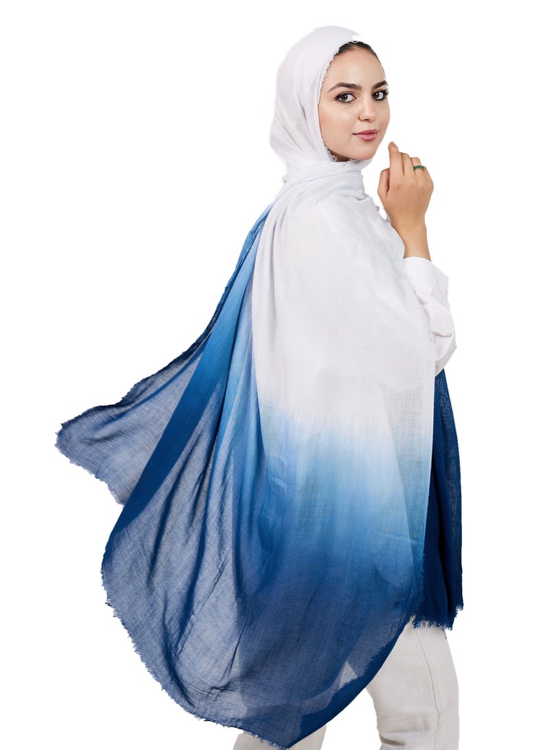 فلاور طرحة قطن مودال ديجرادية - كحلي - Image 3