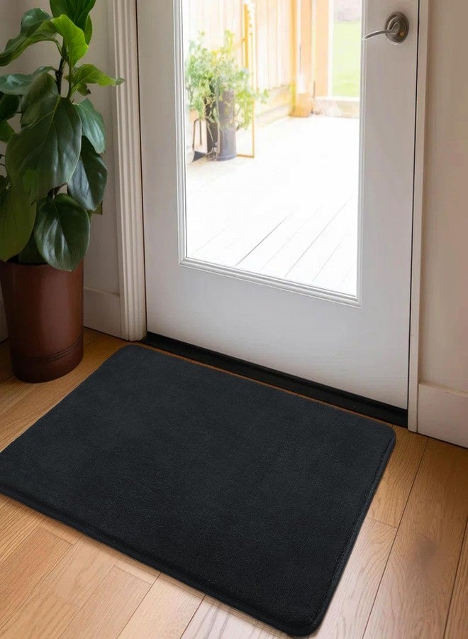 HOMORE 2x3 Small Black Rug, Soft Memory Foam Rugs for College Dorm, Throw Bedside Rug for Bedroom, Non Slip Washable Rugs for Indoor Entryway Entrance Kitchen - Image 1