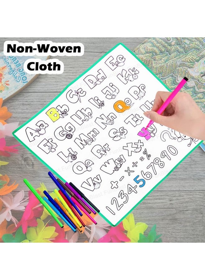 فنبلاست سجادة تلوين فن بلاست الأبجدية الإنجليزية القابلة للغسل، سجادة تلوين للأطفال قابلة لإعادة الاستخدام والغسل، سجادة رسم تخطيطي للأطفال (80 × 80 سم) - Image 5