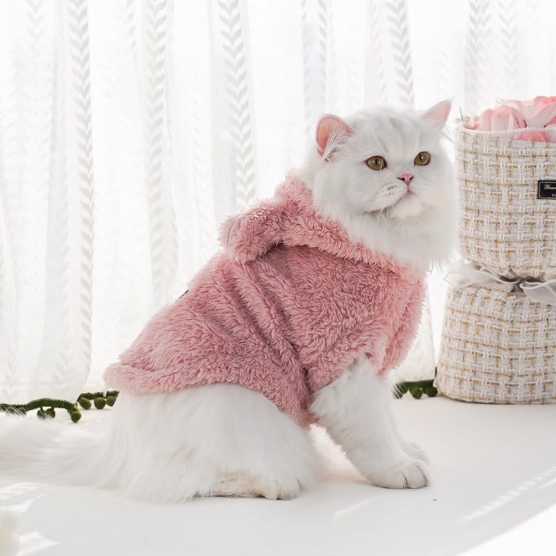 Selena Cat Bunny Ears Costume Cute Dog Kitten Hoodies Sweater Rabbit Ears Puppy Pet Apparel (Small,Pink) - Image 3