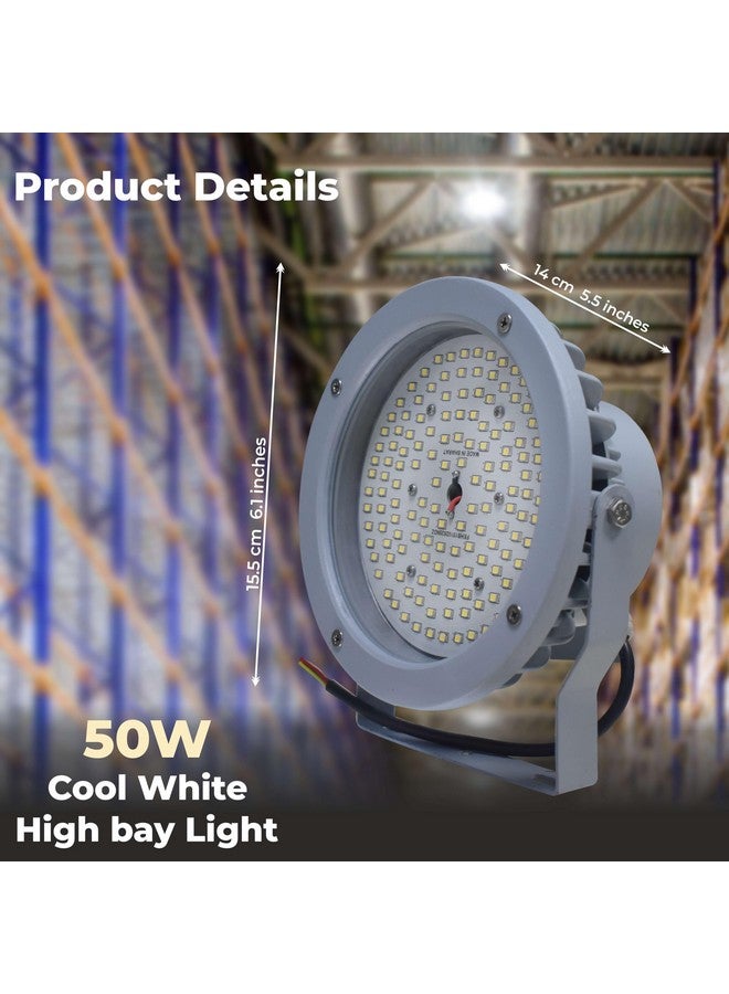 Forus 50W LED High Bay Light | 10-Year Warranty, Ultra-Bright Industrial LED Light for Warehouse, Factory, Garage, Workshop, Workshop & Shed Energy-Efficient Commercial Hanging Light, Cool White, 1PC - Image 5