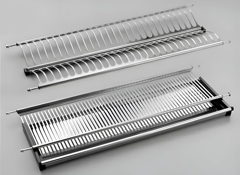 TrendMaker Premium Stainless Steel Dish Rack with SS Water Drip Tray for Modular Kitchen Cabinets | Rust-Proof & Heavy-Duty SS-304 Grade | Set of 3 Pcs, 700 MM - Image 3