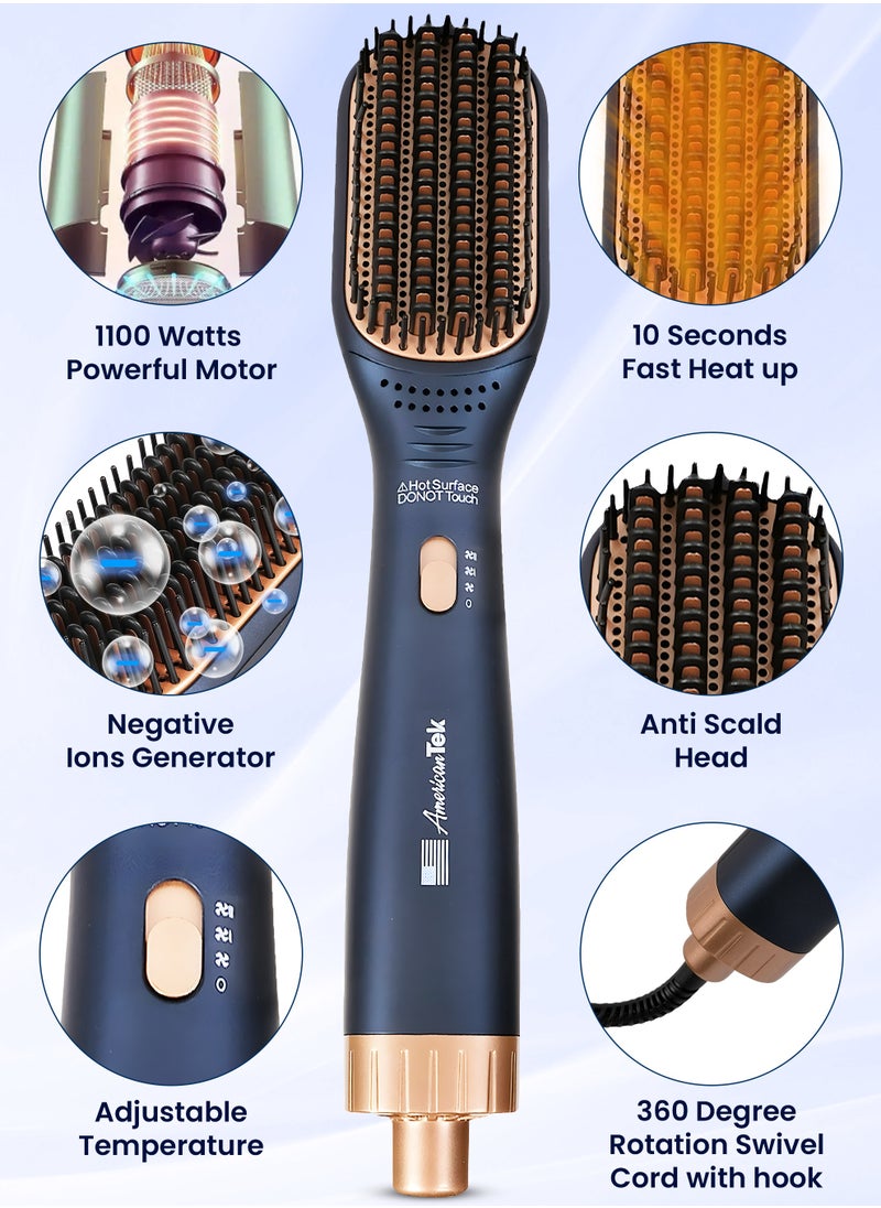 American Tek American Tek 3 in 1 Hair Brush Hair Straightening Brush Hair Dryer and Hair Dryer Brush  - Image 2