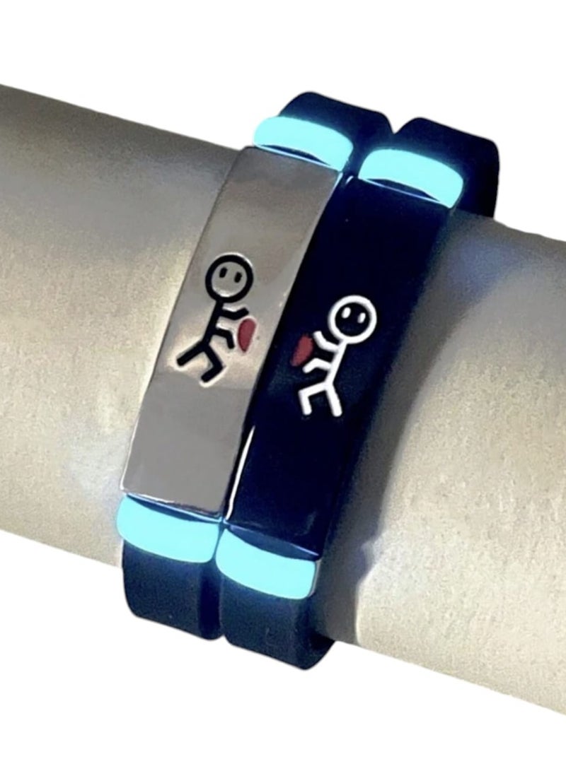 عام عدد 2 قطعة سوار من السيليكون تضيء في الظلام  بتصميم وشكل شخصية كرتونية ، أنيق وملائم كهدية - Image 1