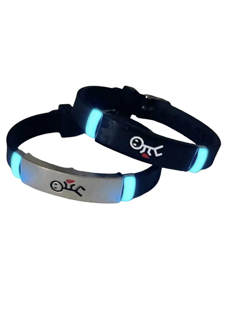 عام عدد 2 قطعة سوار من السيليكون تضيء في الظلام  بتصميم وشكل شخصية كرتونية ، أنيق وملائم كهدية - Image 2