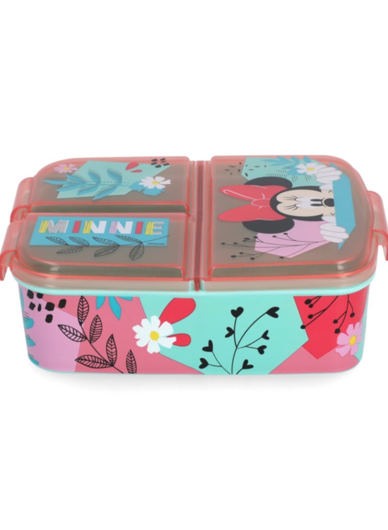 ستور صندوق ساندويتش مستطيل الشكل محكم الغلق وخالي من مادة BPA ومزين برسومات ميني ماوس، مكون من 3 أقسام - متعدد الألوان - Image 1