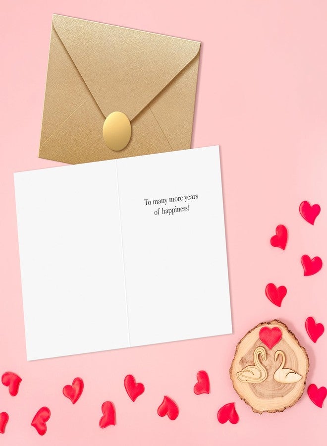 Sweetzer & Orange Elegant Gold Foil Anniversary Card - 5”x7 Premium Thick Cardstock with Gold Kraft Envelope & Sealing Sticker - Romantic Greeting Card for Wedding Anniversary Husband Wife or Couple - Image 4