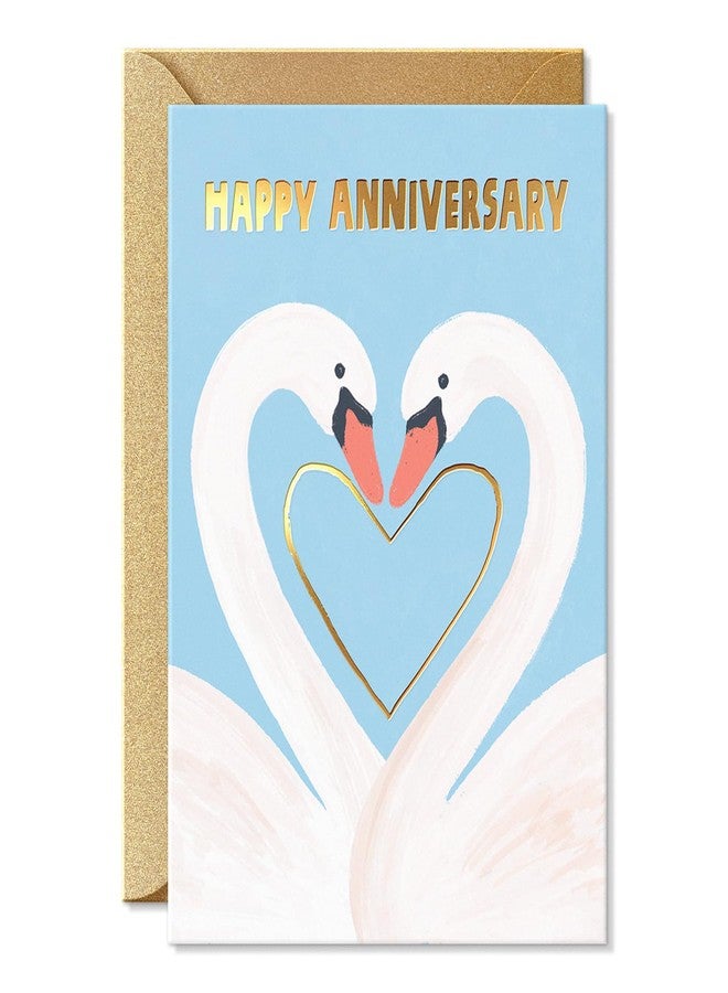 Sweetzer & Orange Elegant Gold Foil Anniversary Card - 5”x7 Premium Thick Cardstock with Gold Kraft Envelope & Sealing Sticker - Romantic Greeting Card for Wedding Anniversary Husband Wife or Couple - Image 1