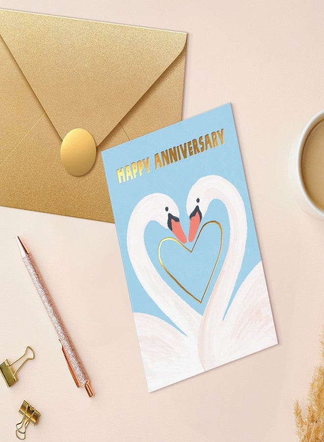 Sweetzer & Orange Elegant Gold Foil Anniversary Card - 5”x7 Premium Thick Cardstock with Gold Kraft Envelope & Sealing Sticker - Romantic Greeting Card for Wedding Anniversary Husband Wife or Couple - Image 5