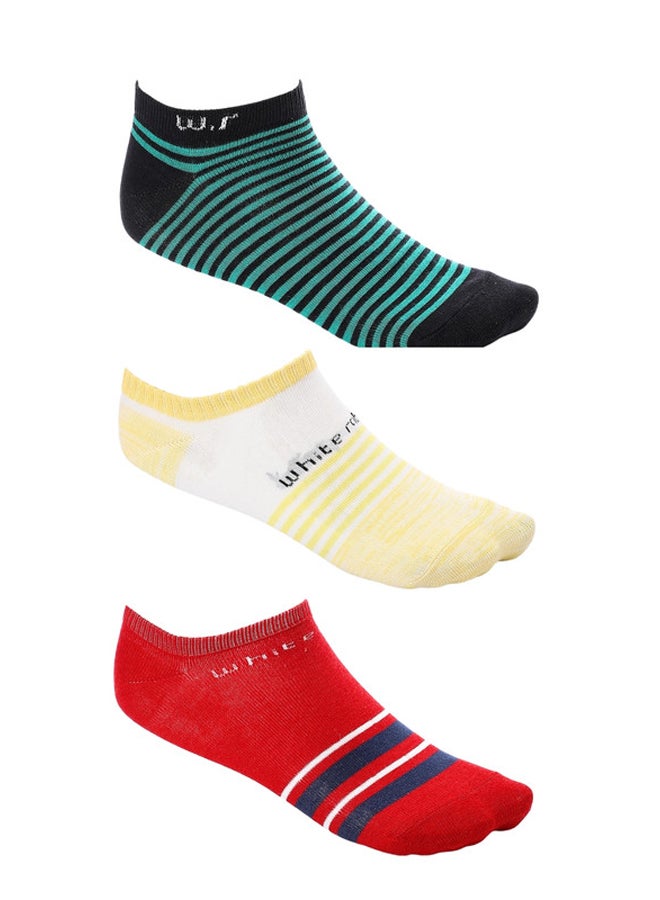 WHITE RABBIT White Rabbit Slip Bi-Tone Patterned Ankle Socks 