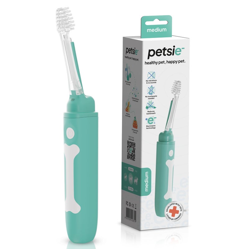 petsie Dog Toothbrush | Innovative Eletrolytic Technology | Improves Oral Health & Reduces Bad Breath | No Vibrations & Silent Teeth Cleaning Brush | No Toothpaste Needed | Dog Teeth Cleaning Kit - Image 1