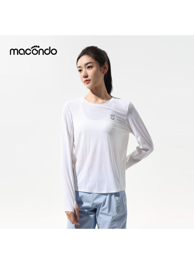 Macondo Original Single Product | Sunscreen Face Mask Long Sleeve Running Sports Antibacterial Training Hoodie White Female M - Image 1