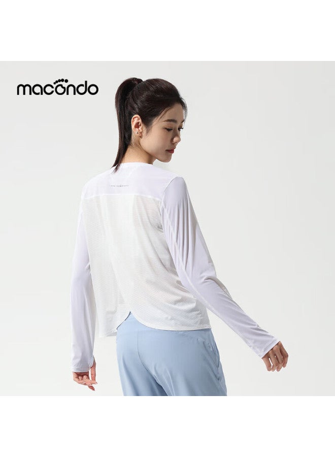 Macondo Original Single Product | Sunscreen Face Mask Long Sleeve Running Sports Antibacterial Training Hoodie White Female M - Image 3