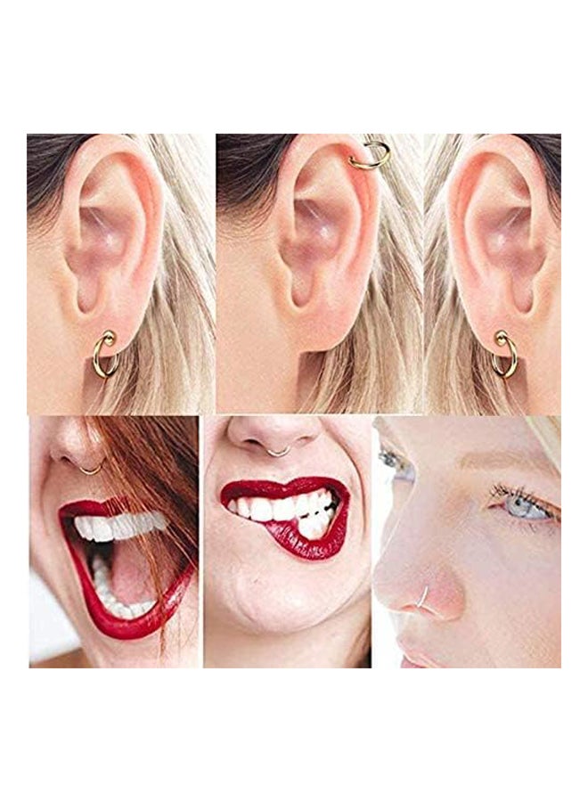 Women's Stainless Steel Segment Ring Ear Piercing Set  - Image 4