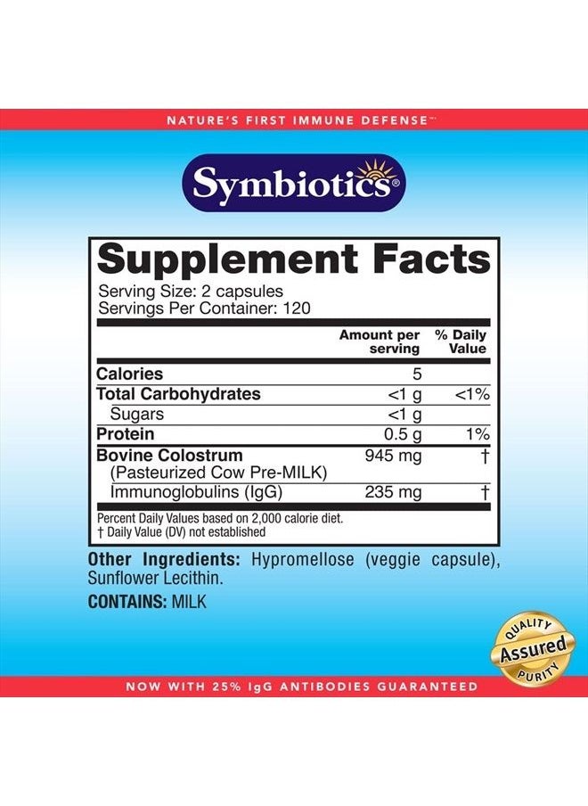 Symbiotics - Colostrum Capsules Plus, Supports Healthy Immune Response (240 Capsules) - Image 1