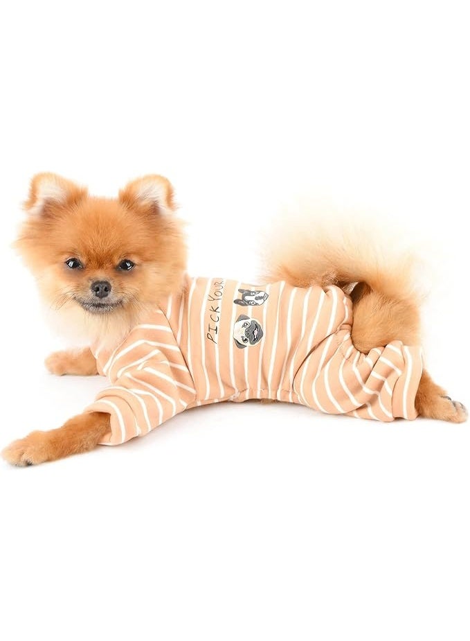 Small and Medium Dogs, Pet Rompers, Cotton, Pajamas, Fashion, Striped Pattern, Breathable, Jumpsuit, Comfortable, Overalls, Puppies, Chihuahua, Clothes, Cat Clothes, Apparel, Girl, Boys, Loungewear, Sleepwear, Spring, Summer, Hair Loss Prevention - Image 4