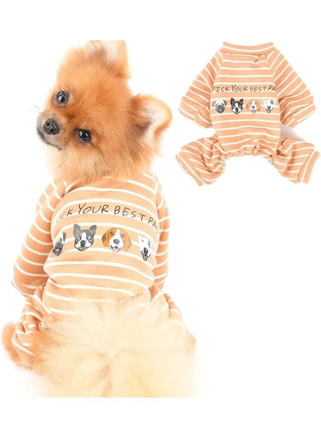 Small and Medium Dogs, Pet Rompers, Cotton, Pajamas, Fashion, Striped Pattern, Breathable, Jumpsuit, Comfortable, Overalls, Puppies, Chihuahua, Clothes, Cat Clothes, Apparel, Girl, Boys, Loungewear, Sleepwear, Spring, Summer, Hair Loss Prevention - Image 5