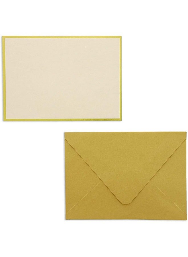 Sustainable Greetings 48 Pack Blank Invitation Cards And Envelopes Gold Foil Border 4 X 6 Inches - Image 1