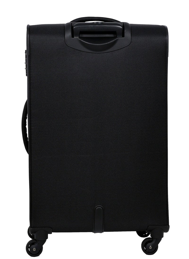 AMERICAN TOURISTER Jamaica Suitcase, Check-In Size 69 cm / 25 inch, 4 Spinner Wheels, Soft Top, 100% Polyester, Black|TSA Combination Lock|Expandable|Front Pocket Storage Compartment|Corner Guard|Retractable Aluminum Handle - 3 Years International Warranty - Image 2