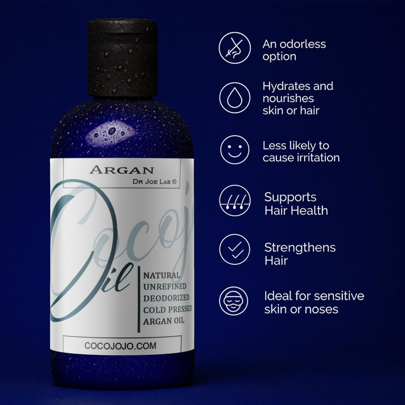Cocojojo Argan Oil Deodorized, Argan Oil for Hair, Hair Treatment Oils, 100% Pure Organic for Face, Unrefined Unscented Cold Pressed Extra Virgin - 8 Oz (Pack of 1) - Image 3