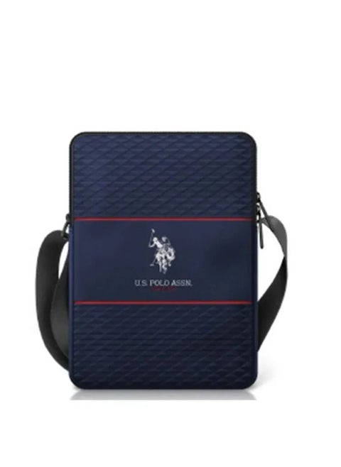 USPA Storage Bag Textured Pattern With DH Middle Stripe - Navy Blue
