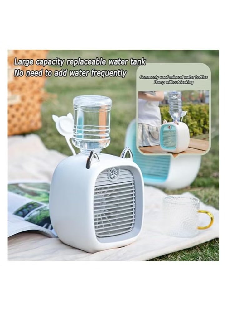 Mini USB Cooling Fan Portable Rechargeable Desk Fan for Home Office Small Water Spray Fan for Desktop Outdoor Personal Cooling Device