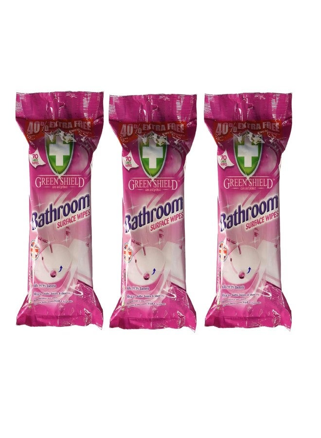 Greenshield Bathroom Surface Wipes 70's Pack of 3