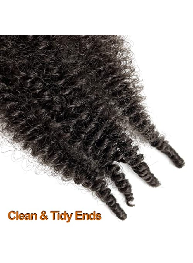 Chicmoi 16 Inch Springy Afro Twist Hair Color 4 Dark Brown Braiding Hair for Soft Locs Twisted Up Braiding Hair 3 Packs Pre Fluffed Twist Crochet Hair Extension for Black Women 16 inch Pack of 3 4 - Image 3