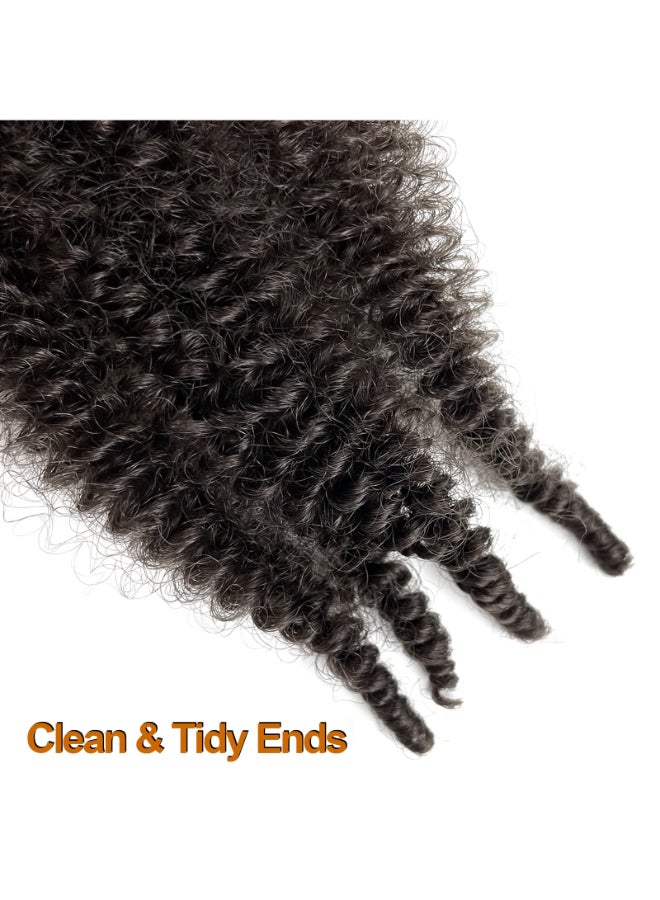 Chicmoi 16 Inch Springy Afro Twist Hair Color 4 Dark Brown Braiding Hair for Soft Locs Twisted Up Braiding Hair 3 Packs Pre Fluffed Twist Crochet Hair Extension for Black Women 16 inch Pack of 3 4 - Image 4