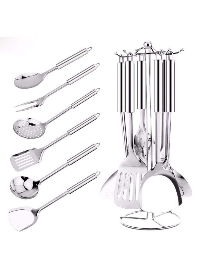 7PCS/Set Multifunction Kitchen Tools Set With Holder Stainless Steel Kitchenware Soup Ladle Spatula Kitchen Cooking Utensils Set - Image 1