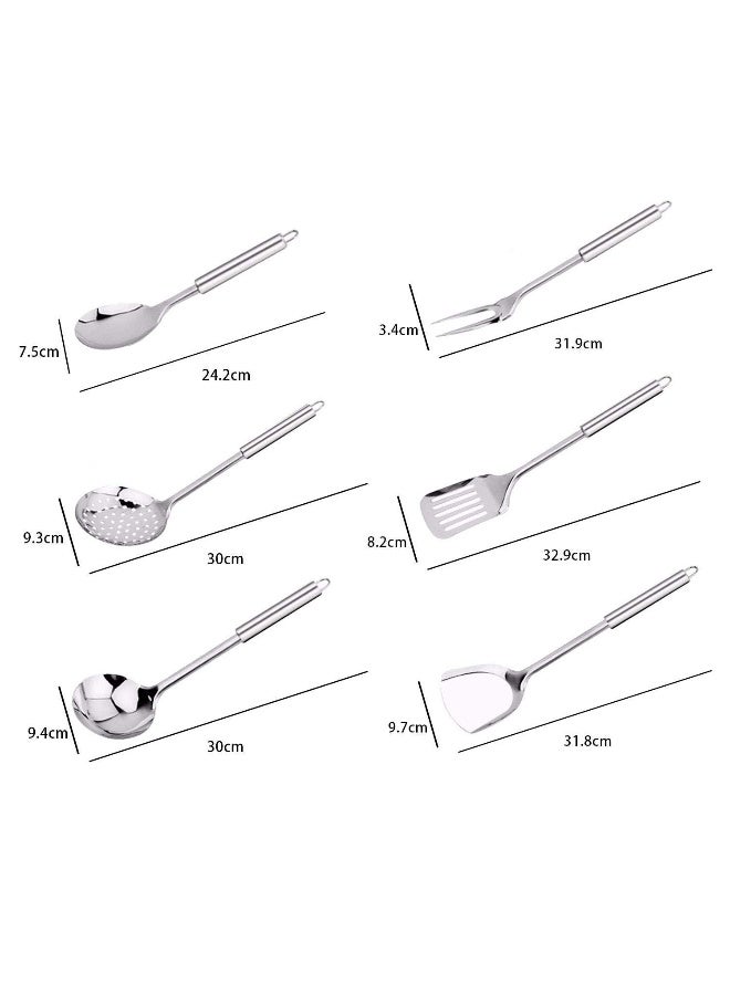7PCS/Set Multifunction Kitchen Tools Set With Holder Stainless Steel Kitchenware Soup Ladle Spatula Kitchen Cooking Utensils Set - Image 2