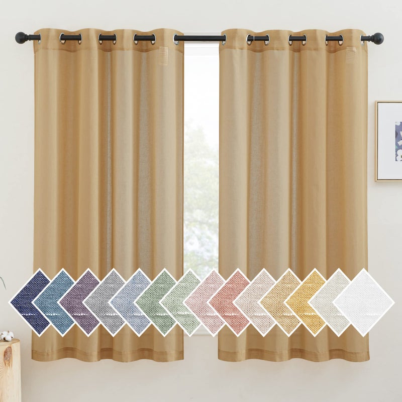 JIUZHEN Gold Brown Velvet Curtains 84 inches Blackout Curtains for Living Room - Privacy Protect Room Darkening Grommet Thick Velvet Window Drapes for Bedroom  Set of 2 with Tiebacks  60W x 84L - Image 5