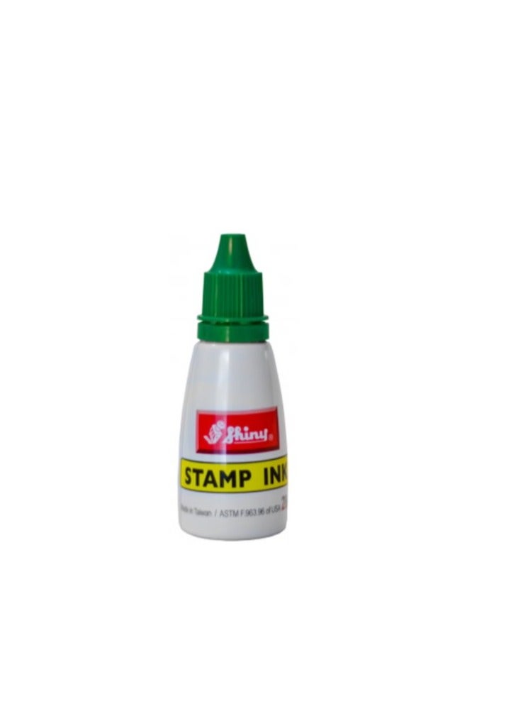 Shiny GREEN Refill Ink, Premium Water-Based Refill Ink for Rubber Stamps, 1oz - Image 1