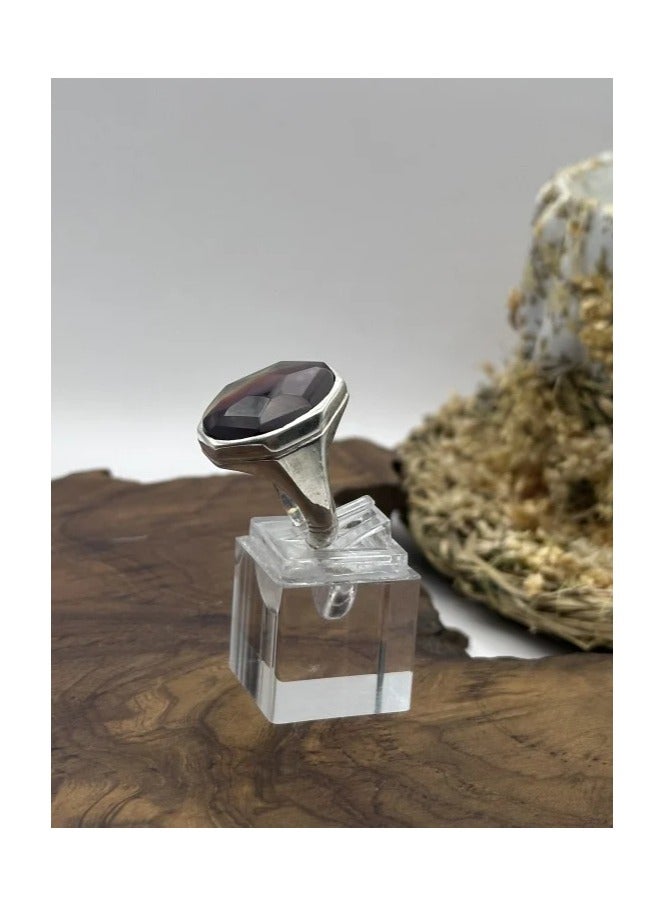 OtherMax A ring crowned with a distinctive Yemeni agate stone - Image 5