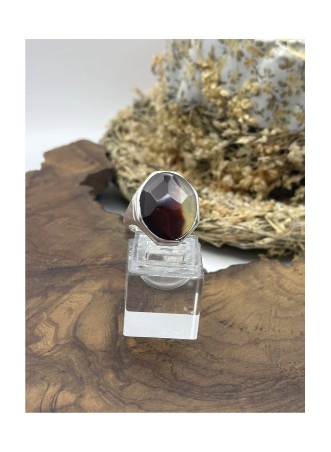 OtherMax A ring crowned with a distinctive Yemeni agate stone - Image 4