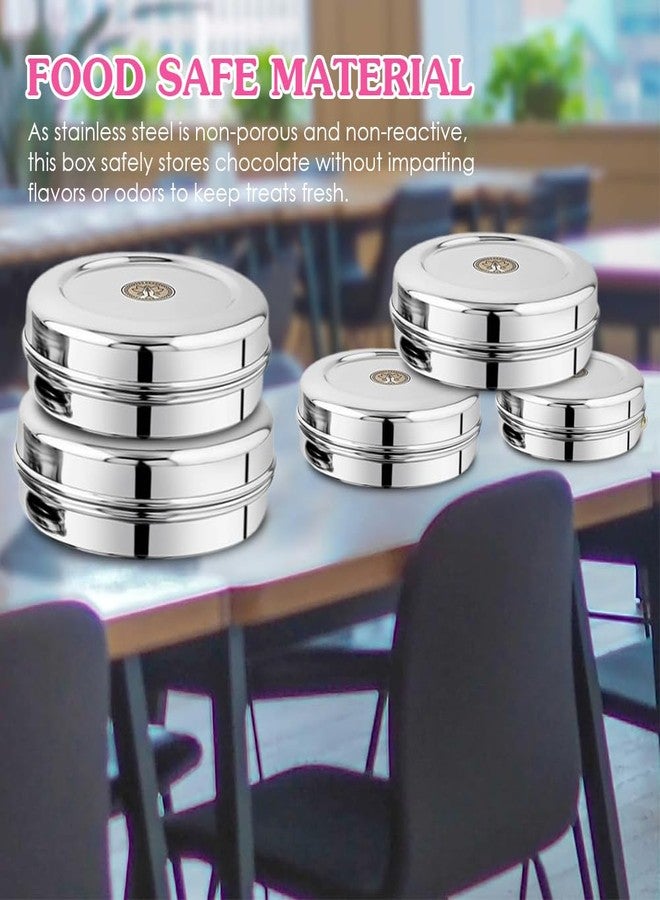 Ammantran Stainless Steel Chocolate Box | Durable & Stylish Storage for Chocolates, Dry Fruits, Snacks & Sweets | Hygienic, Rust-Resistant, Reusable (550ML (6Pc)) - Image 5