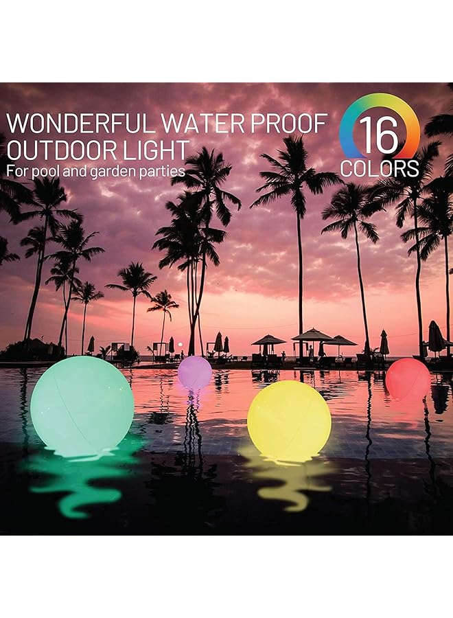 أكس سبرينج كرة شاطئ LED قطعتين 40 سم مع 16 وضع إضاءة RGB للأطفال والكبار، كرة شاطئ مقاومة للماء من مادة PVC تتوهج في الظلام مع جهاز تحكم عن بعد لحفلات حمام السباحة والمتعة في الهواء الطلق - Image 5