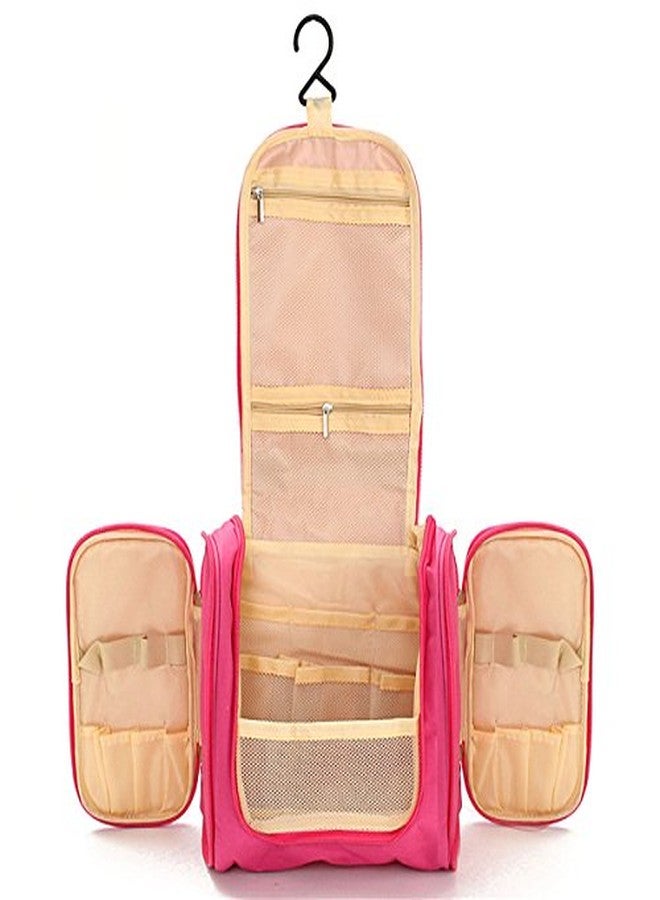 Asier Multifunction Unisex Zipper Toiletry Bag Travel Organizer Hanger Storage Waterproof Makeup Pouch Cosmetic Case (Rose Pink) - Image 5