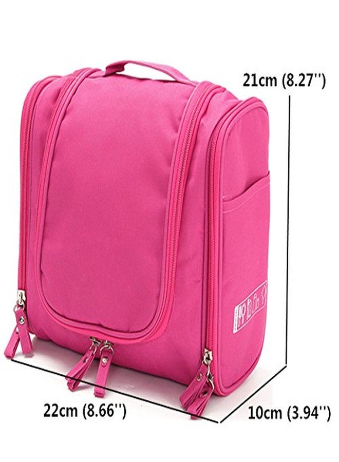Asier Multifunction Unisex Zipper Toiletry Bag Travel Organizer Hanger Storage Waterproof Makeup Pouch Cosmetic Case (Rose Pink) - Image 3